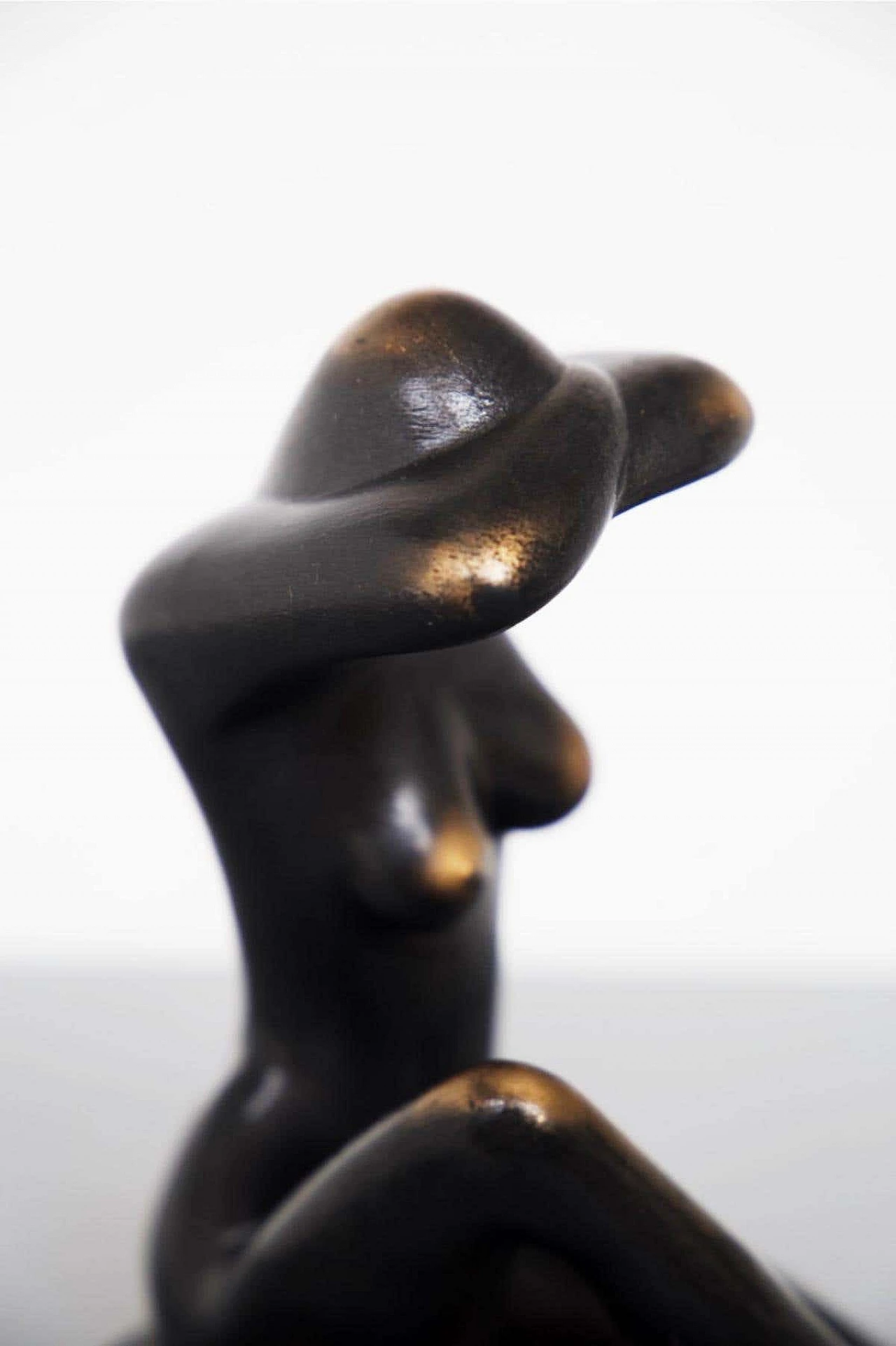 Metal and wood statue of a nude woman, 1970s 2