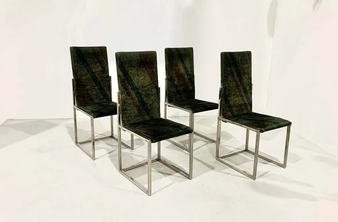 4 Metal and fabric chairs Missoni for Turri, 1970s 1