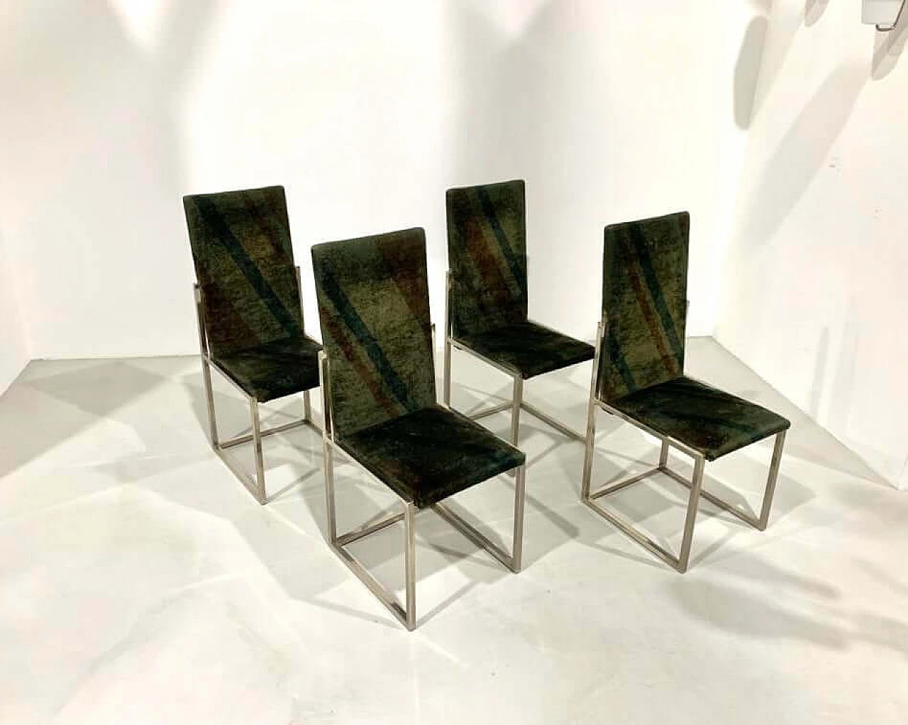 4 Metal and fabric chairs Missoni for Turri, 1970s 2