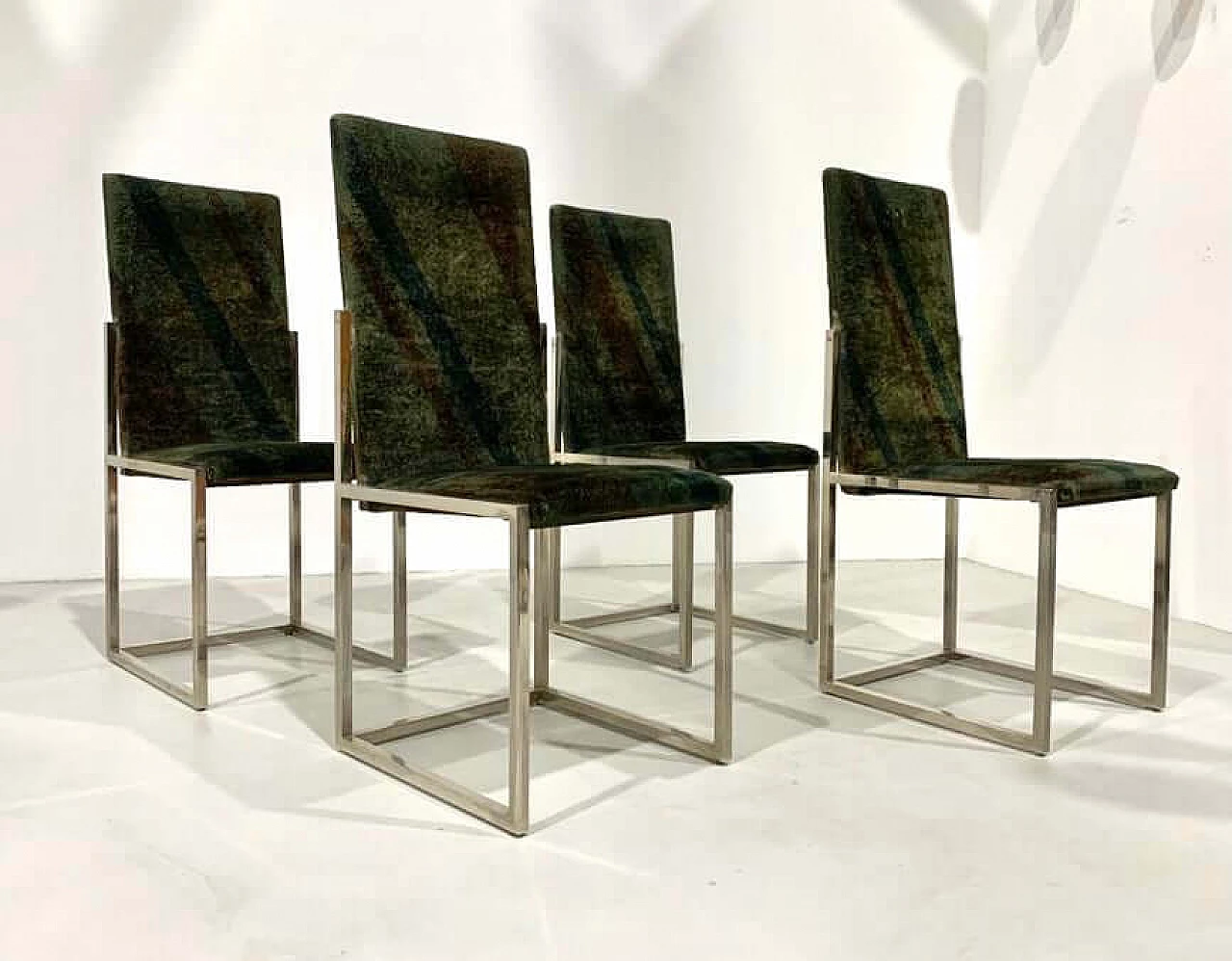 4 Metal and fabric chairs Missoni for Turri, 1970s 3