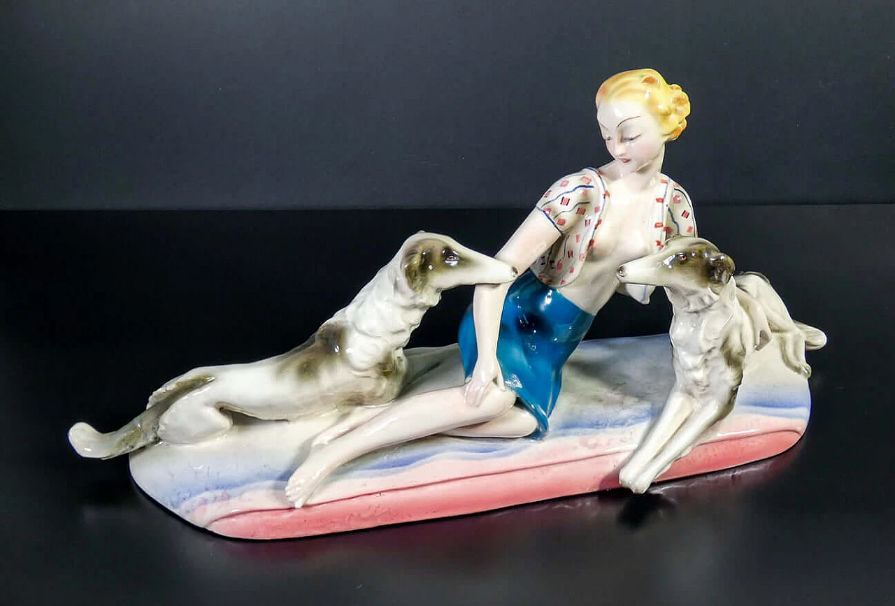 Scultura in ceramica riferibile alla manifattura Lenci, anni '30 1