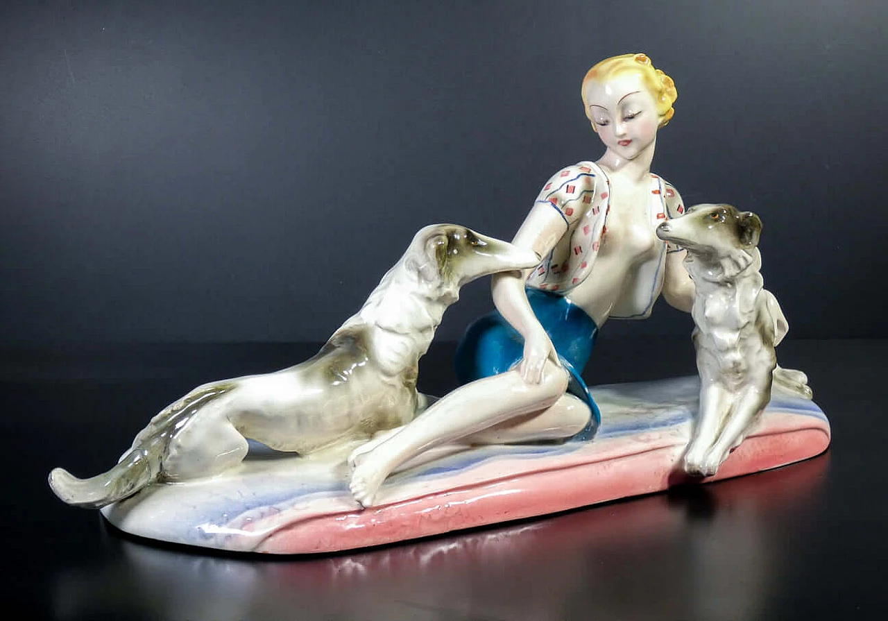 Scultura in ceramica riferibile alla manifattura Lenci, anni '30 2