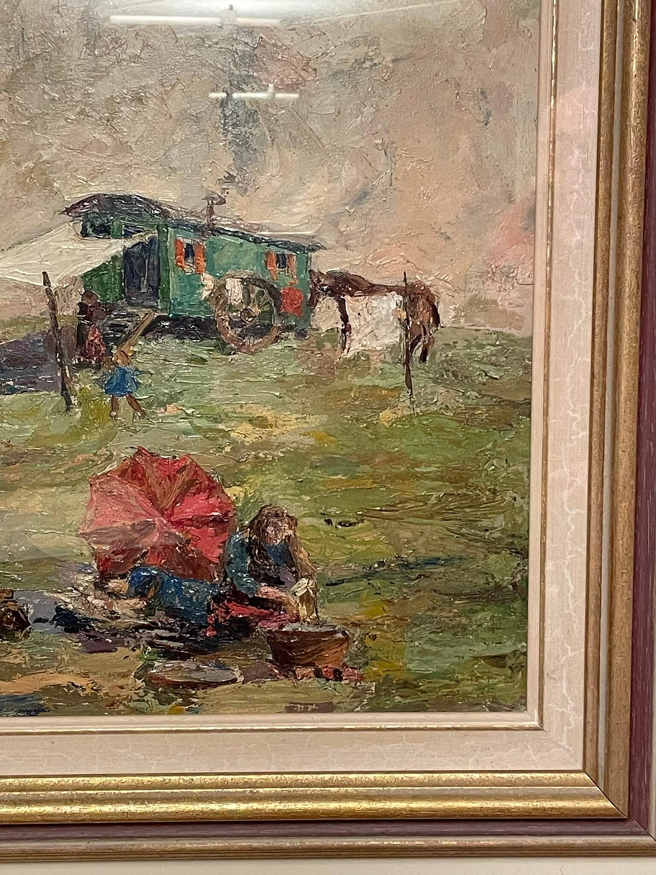 Painting Gypsy Caravan attributed to Pobbiati, 20th century 2