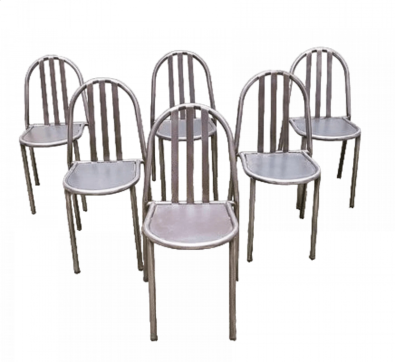 6 Metal dining chairs by Robert Mallet-Stevens, 1950s 5