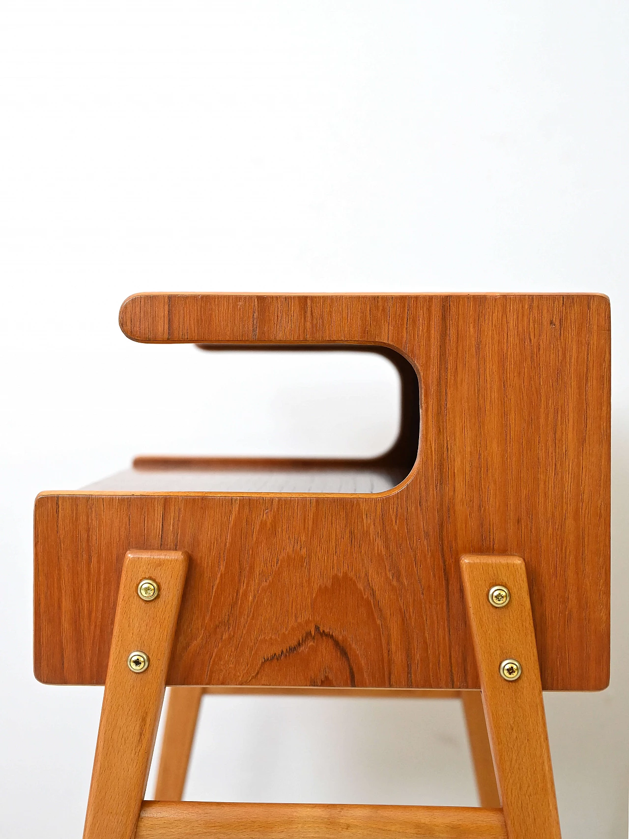 Bedside table with double shelf and drawer, 1960s 7