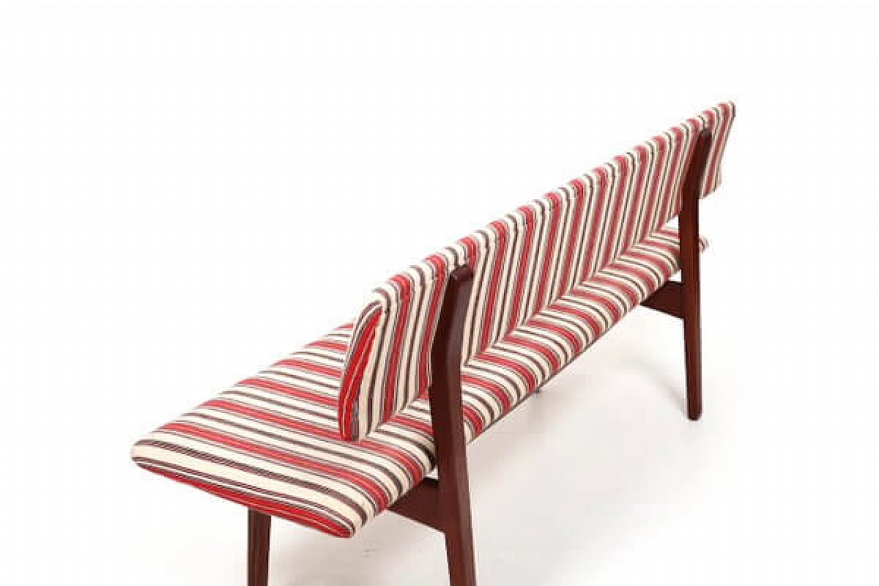 Teak and fabric bench by Ejnar Larsen and Aksel Bender Madsen, 1950s 8