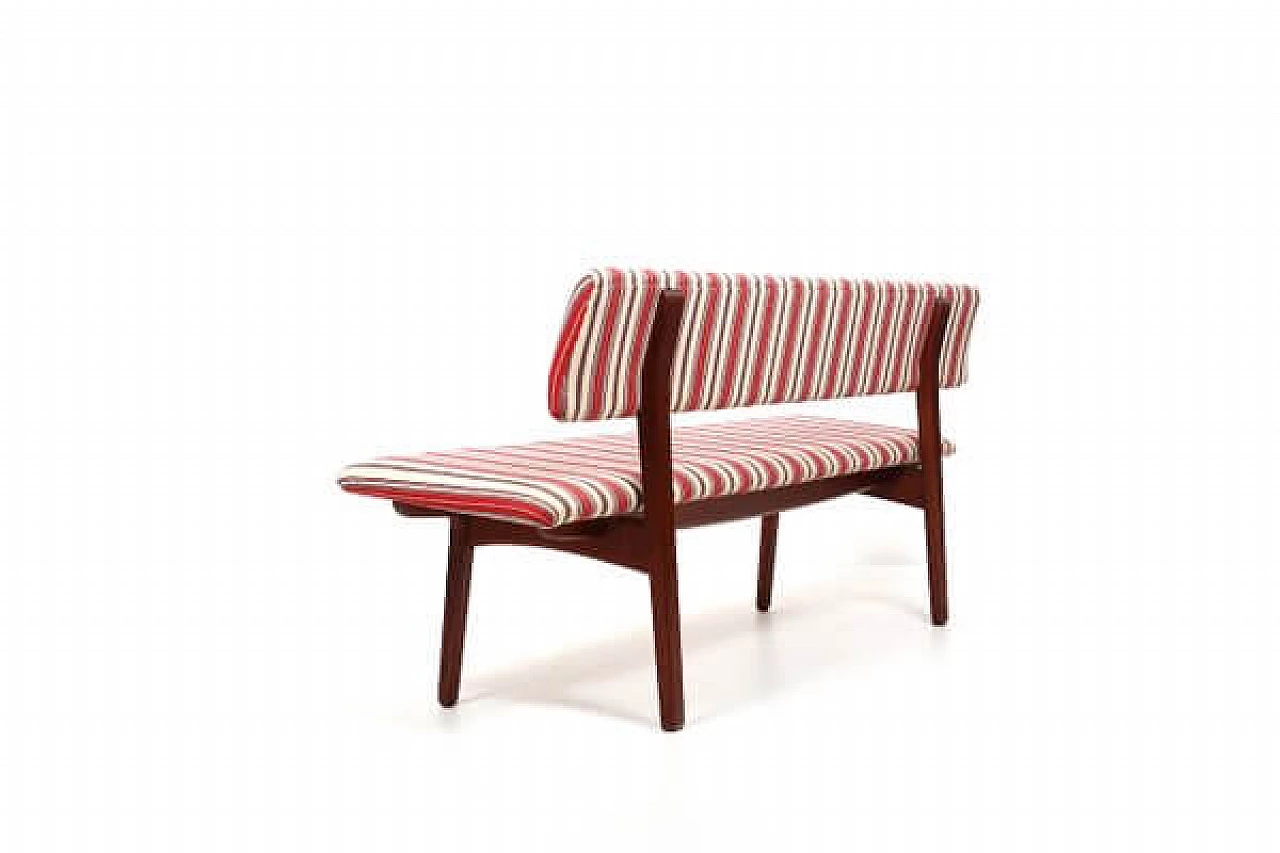 Teak and fabric bench by Ejnar Larsen and Aksel Bender Madsen, 1950s 9