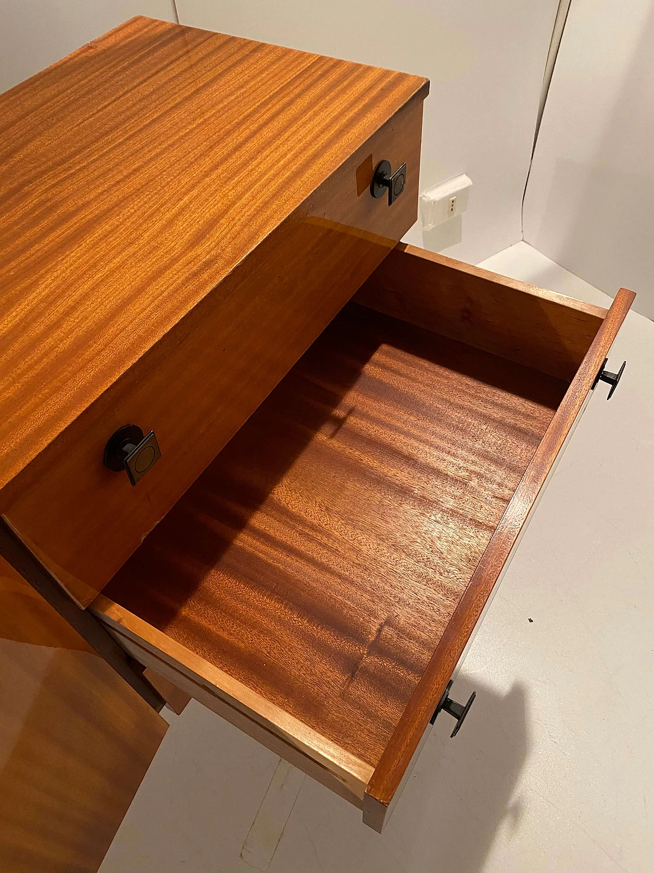 Lacquered wooden sideboard with iron knobs, 1950s 9