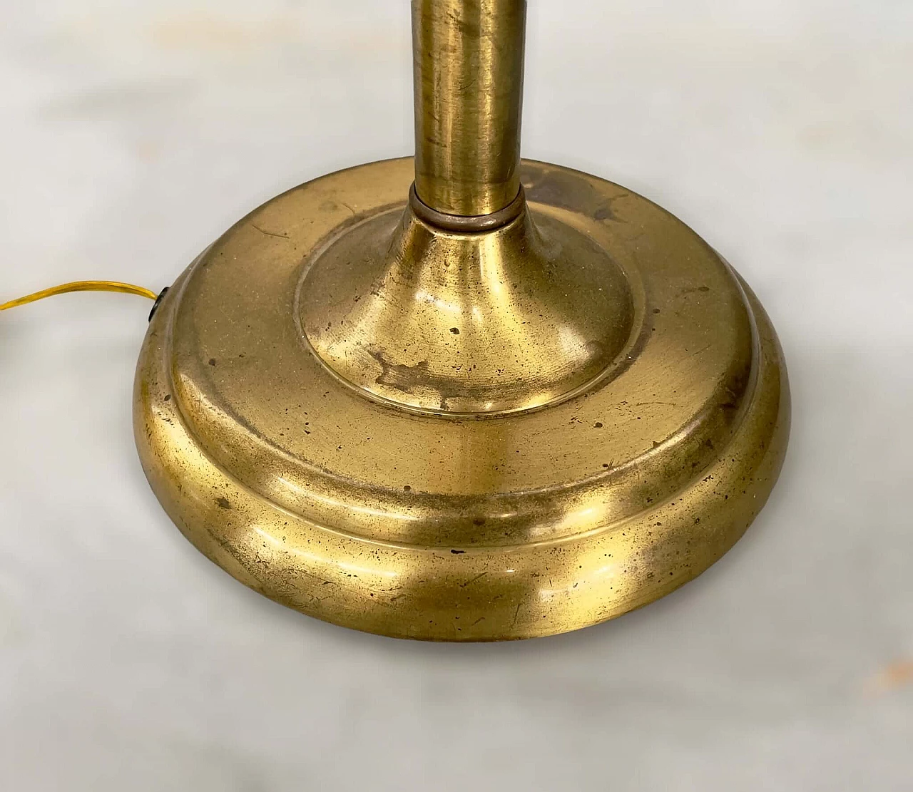 Brass table lamp with gilded shade, 1950s 2