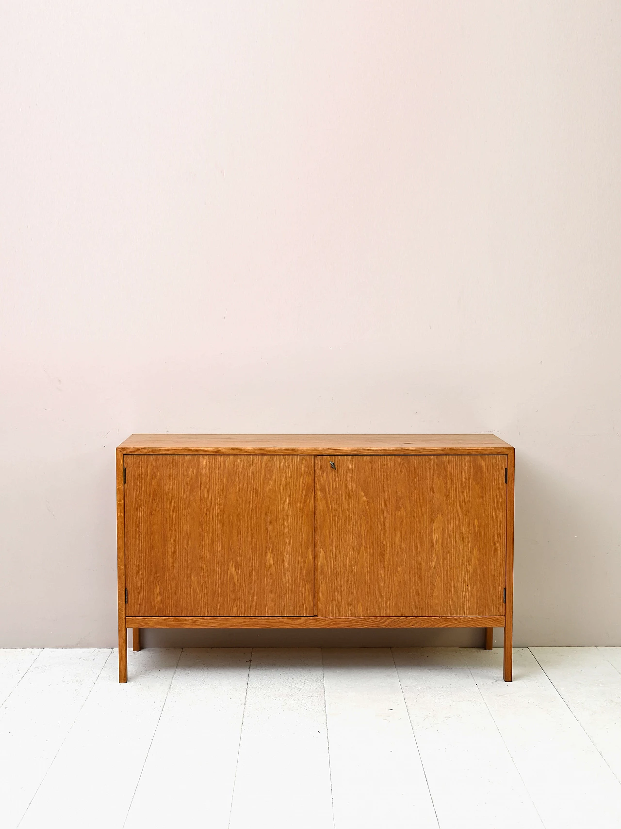 Wooden bookcase with double-door storage compartment, 1960s 2