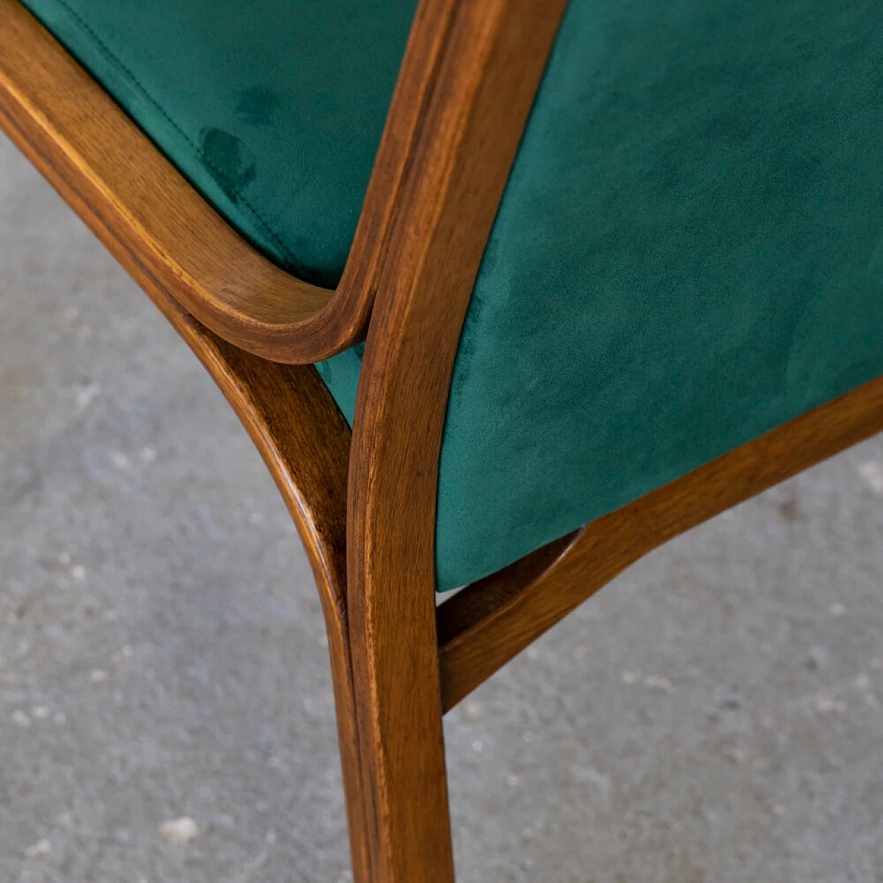 4 Cavour chairs by Gregotti, Meneghetti and Stoppino for SIM in walnut and velvet, 1960s 8