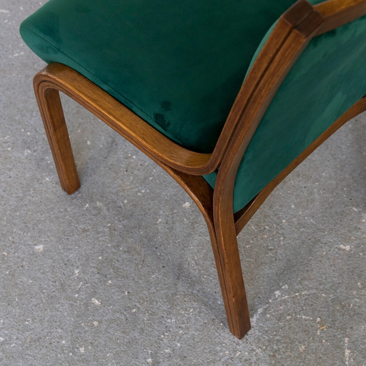 4 Cavour chairs by Gregotti, Meneghetti and Stoppino for SIM in walnut and velvet, 1960s 9