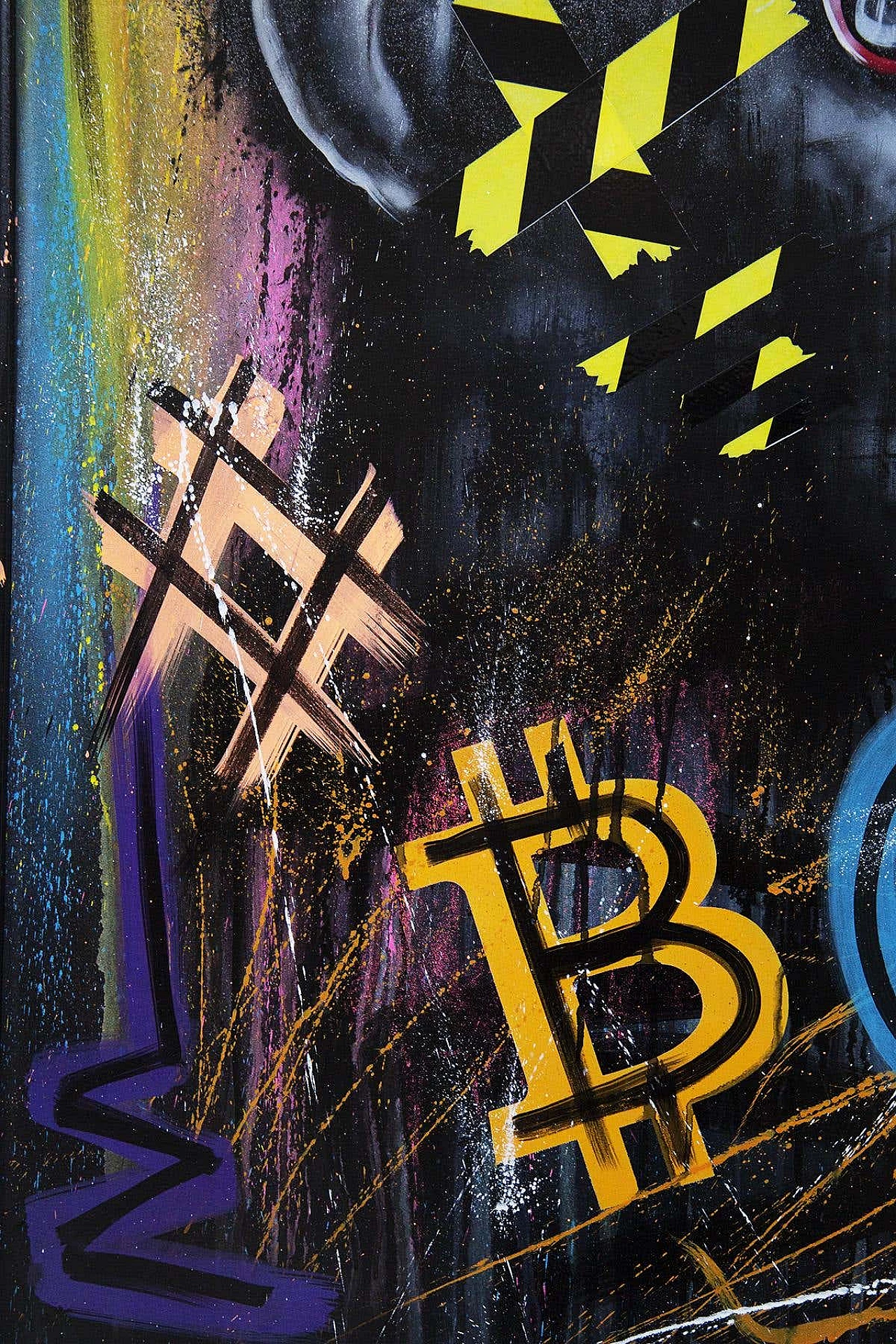 E. Art, Cool Ape and Bitcoi, customised canvas for CB Lab 3