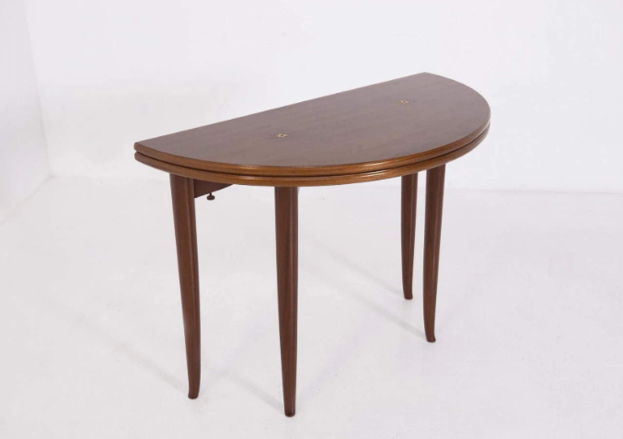 Walnut console and game table attributed to Paolo Buffa, 1950s 2