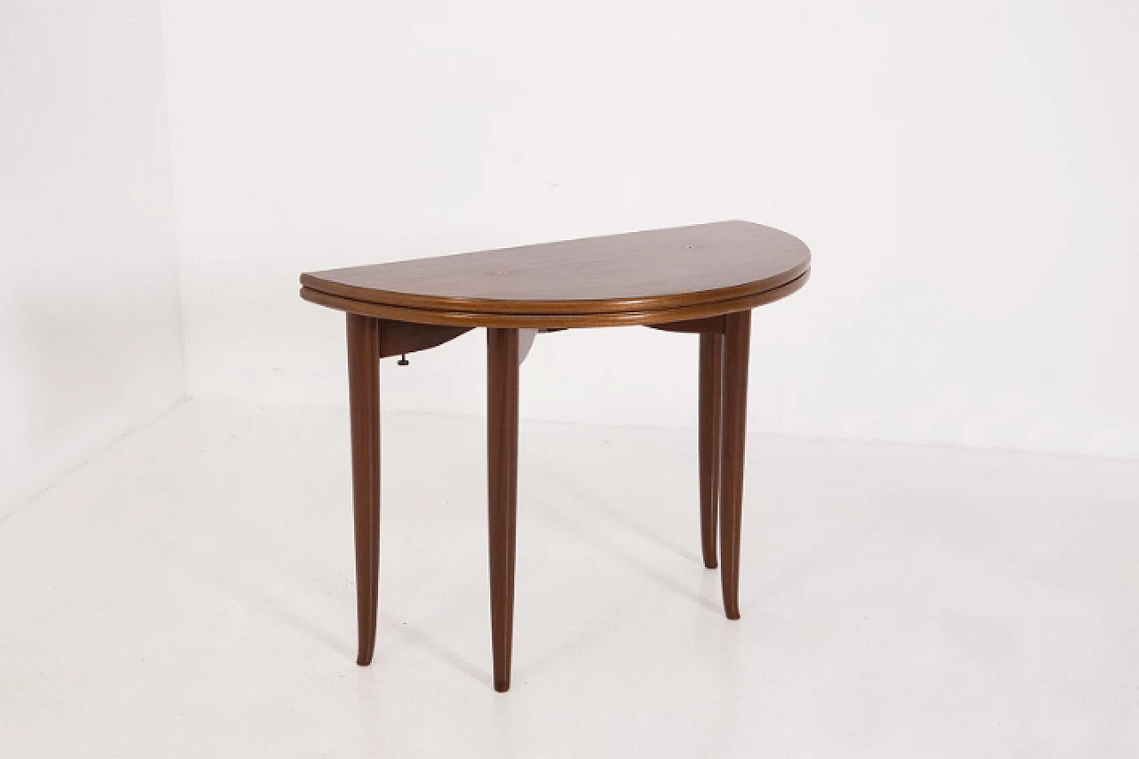 Walnut console and game table attributed to Paolo Buffa, 1950s 4