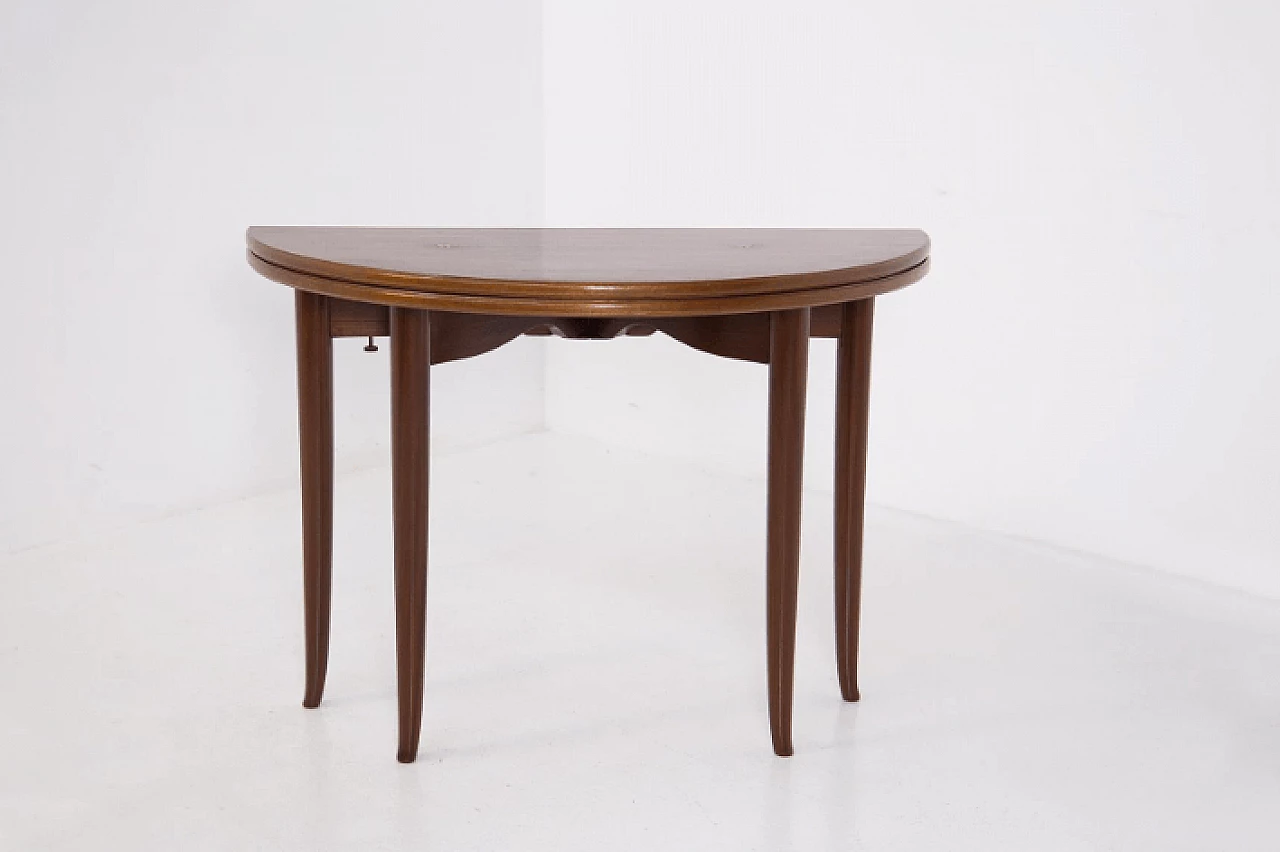 Walnut console and game table attributed to Paolo Buffa, 1950s 7