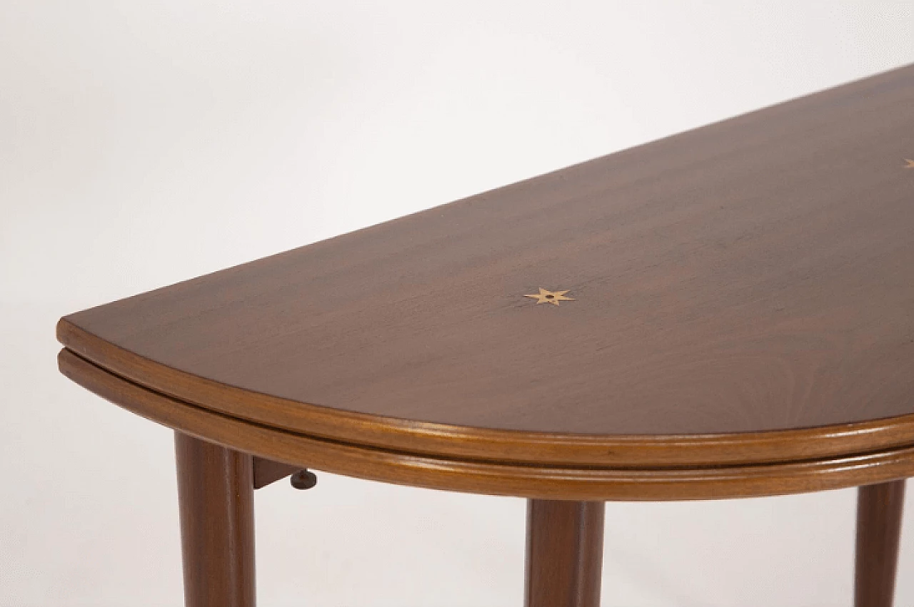 Walnut console and game table attributed to Paolo Buffa, 1950s 10