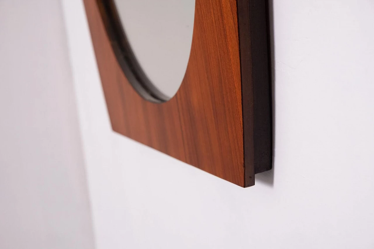 Specchio con cornice in teak, anni '60 1