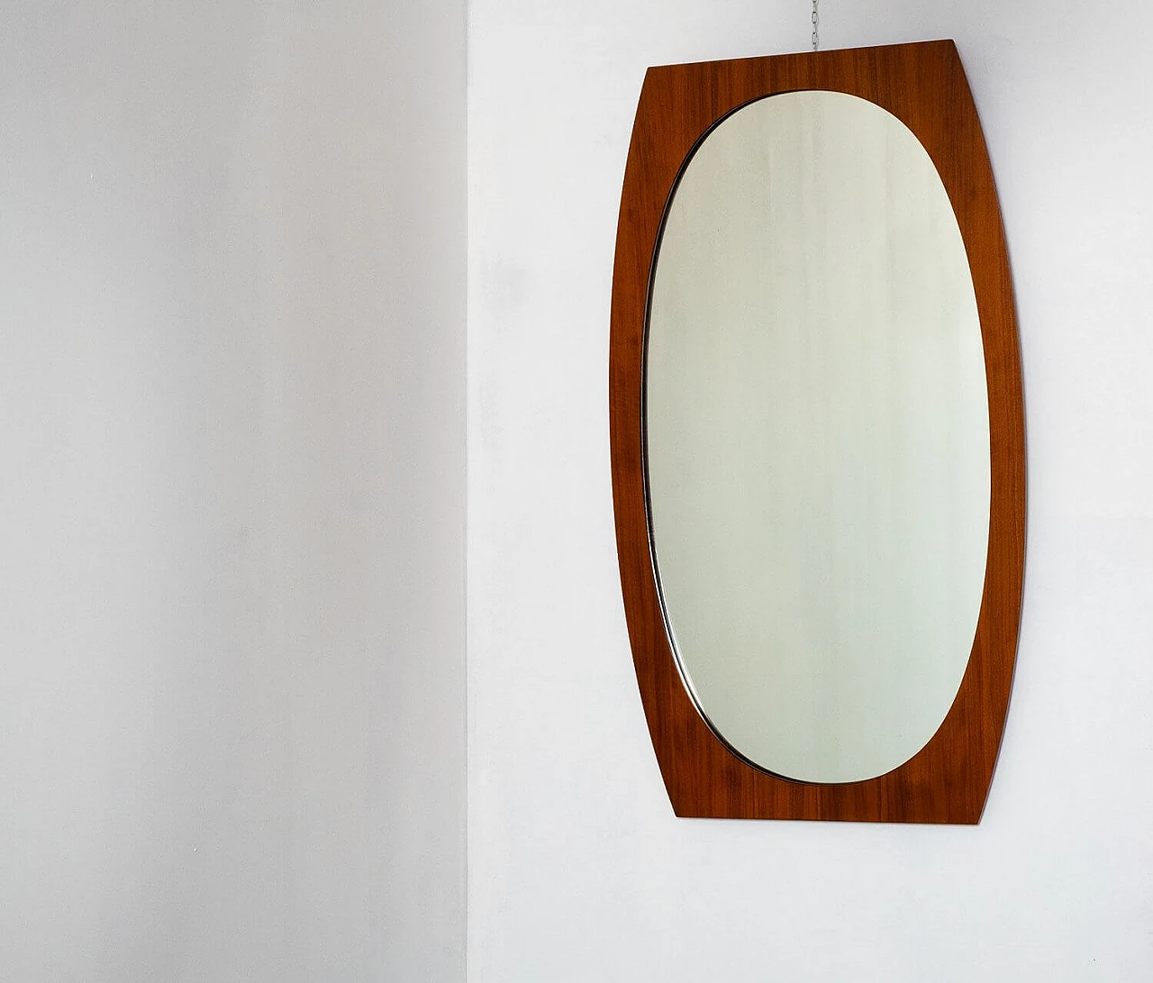 Specchio con cornice in teak, anni '60 2