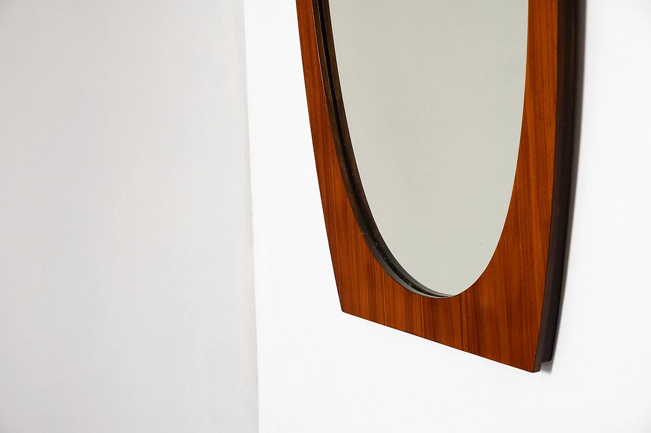 Specchio con cornice in teak, anni '60 4