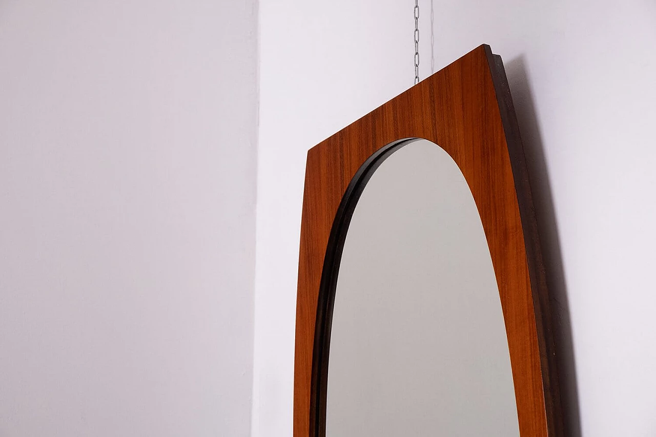 Specchio con cornice in teak, anni '60 5