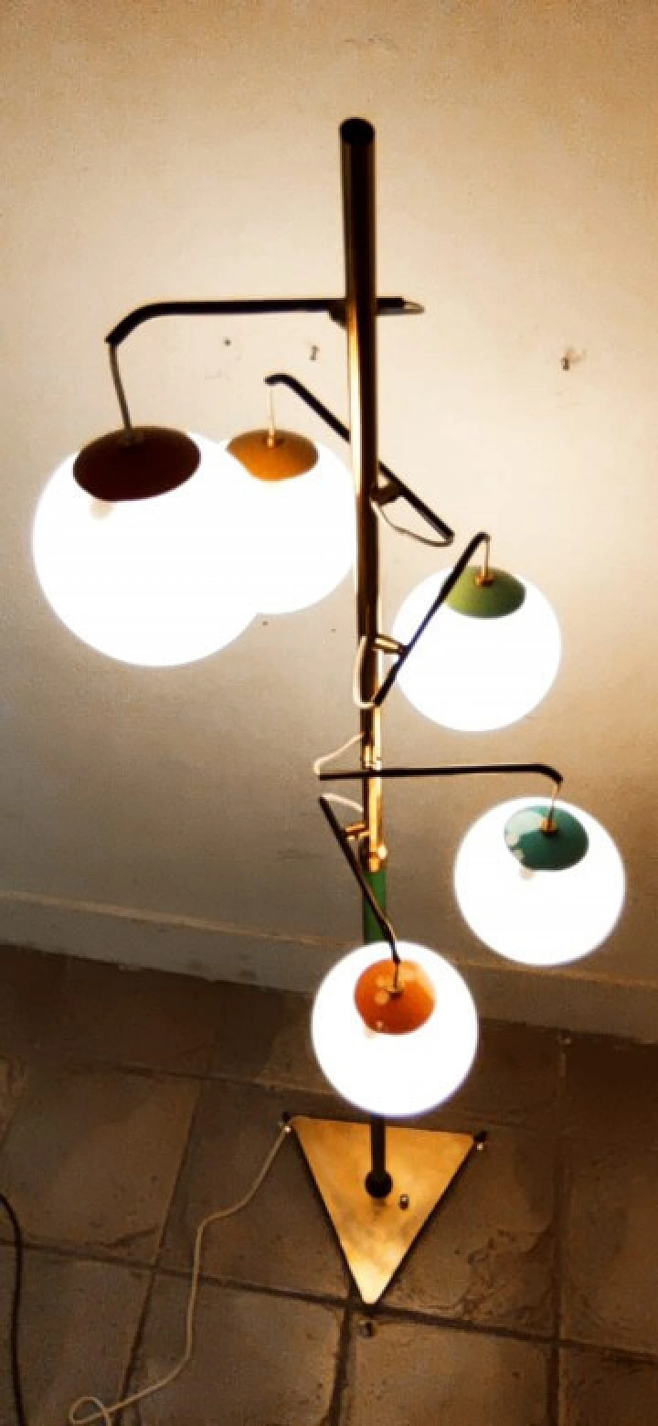 Floor lamp by Arredoluce with tree spheres, 1960s 2