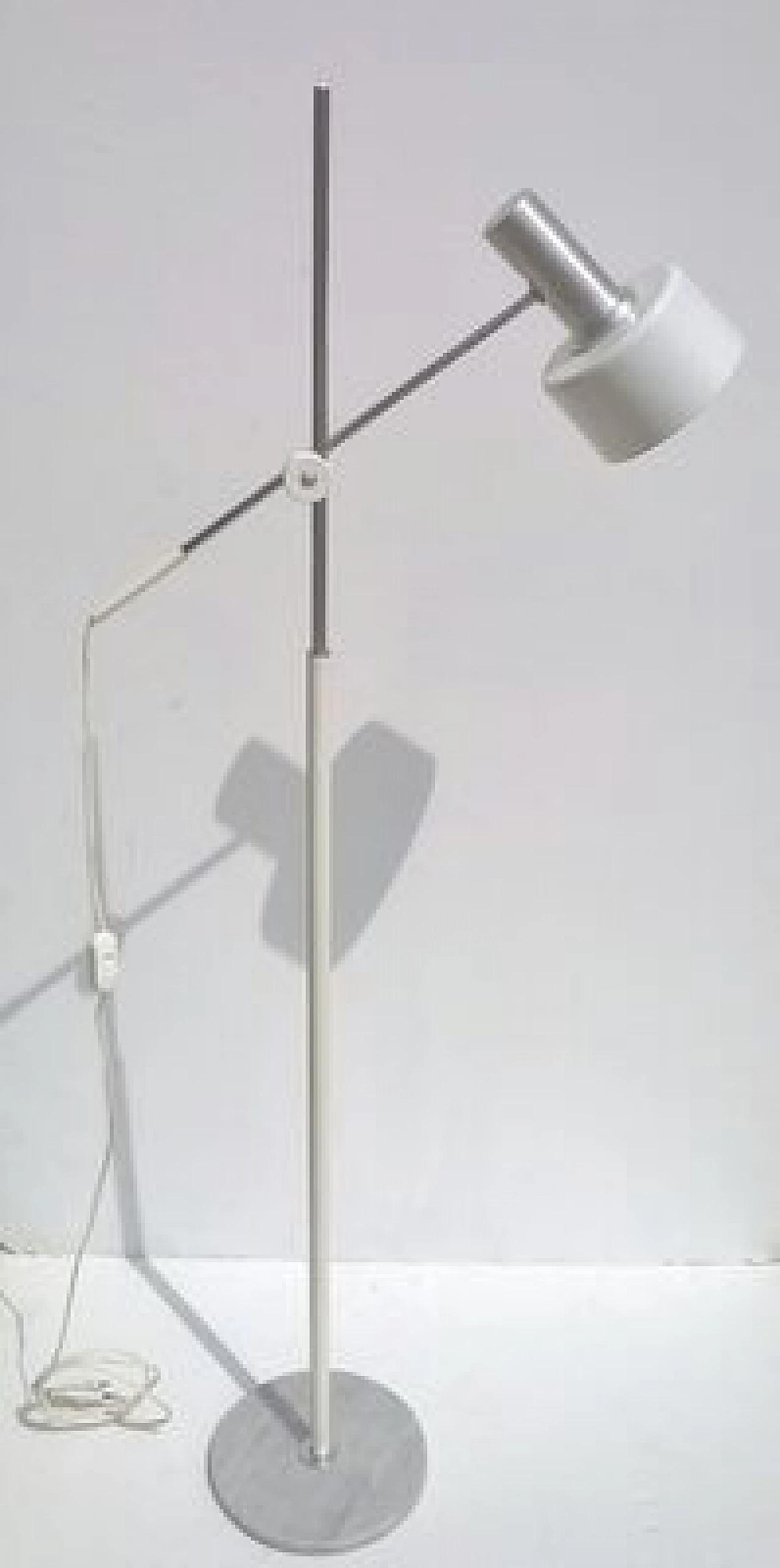 White floor lamp with marble base by Stilux, 1960s 1