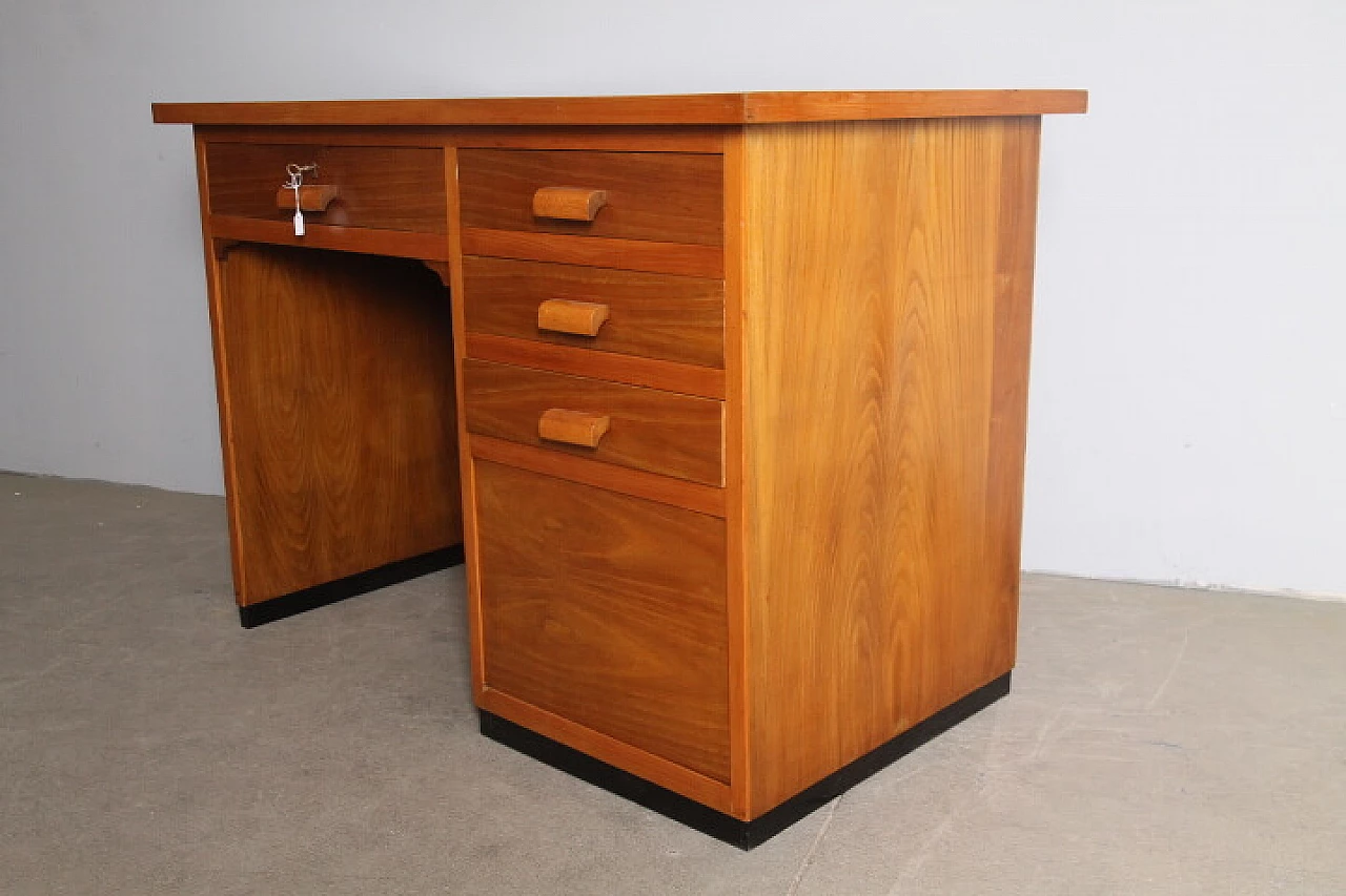 Oak desk with drawers, 1960s 5