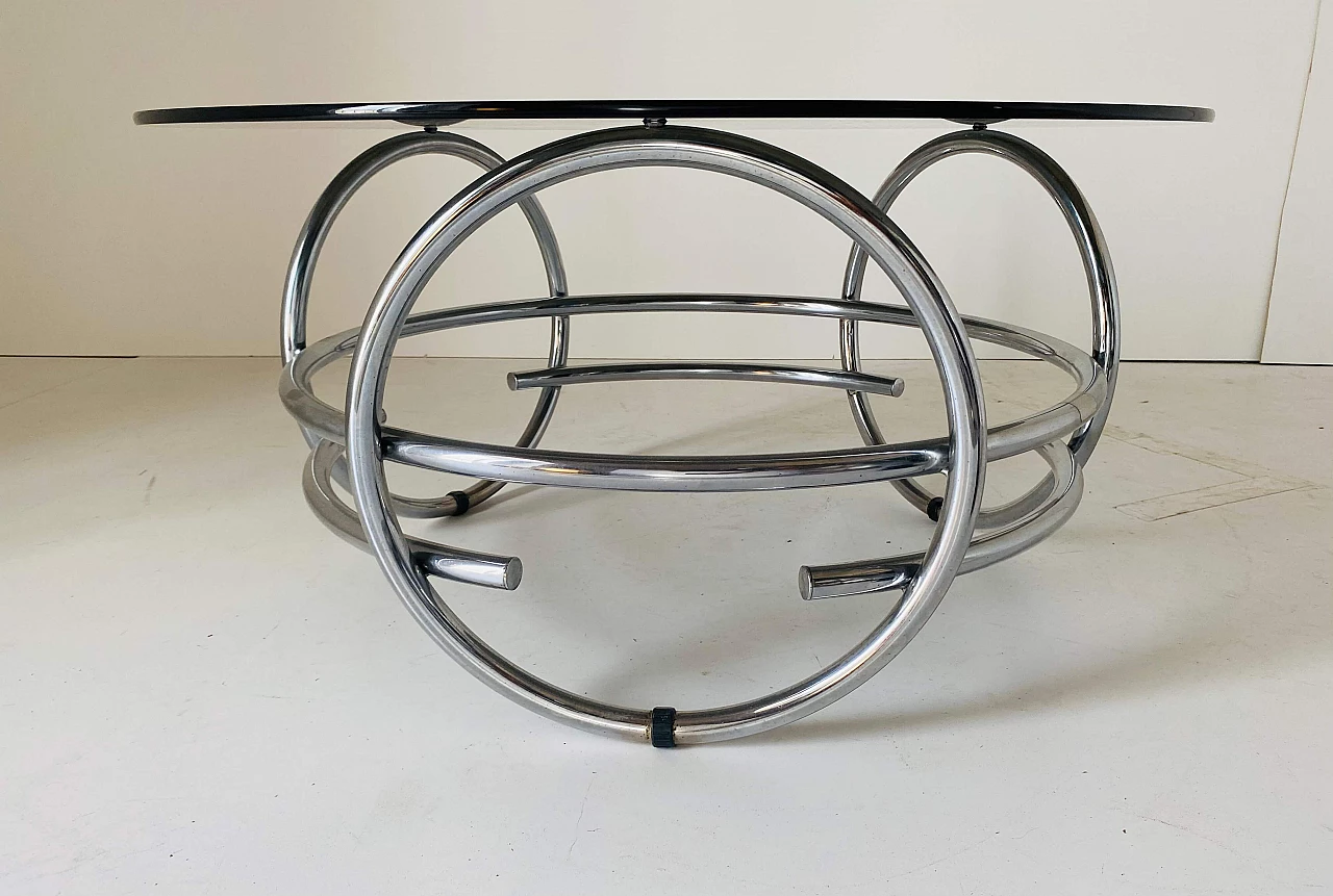 Coffee table in Space Age style with smoked glass top, 1970s 7