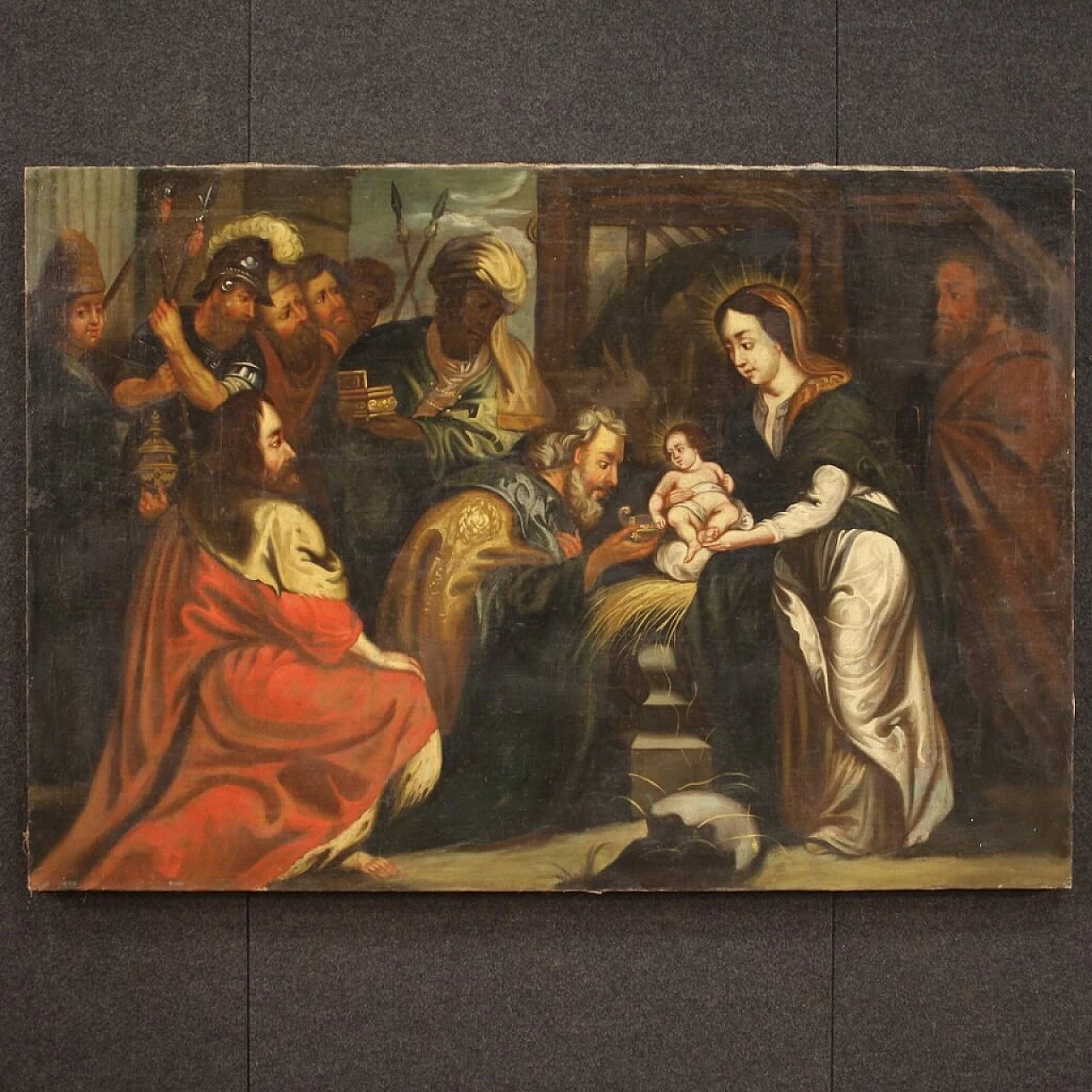 Adoration of the Magi, oil painting on canvas, 18th century 2