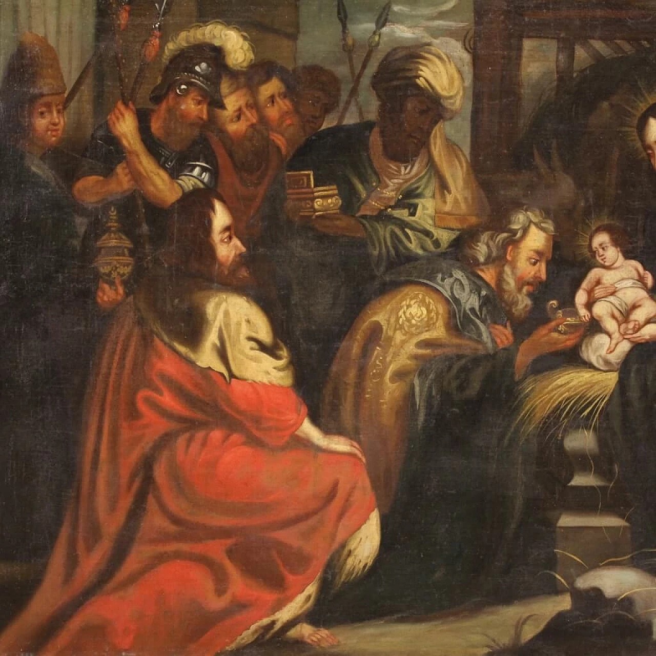 Adoration of the Magi, oil painting on canvas, 18th century 5