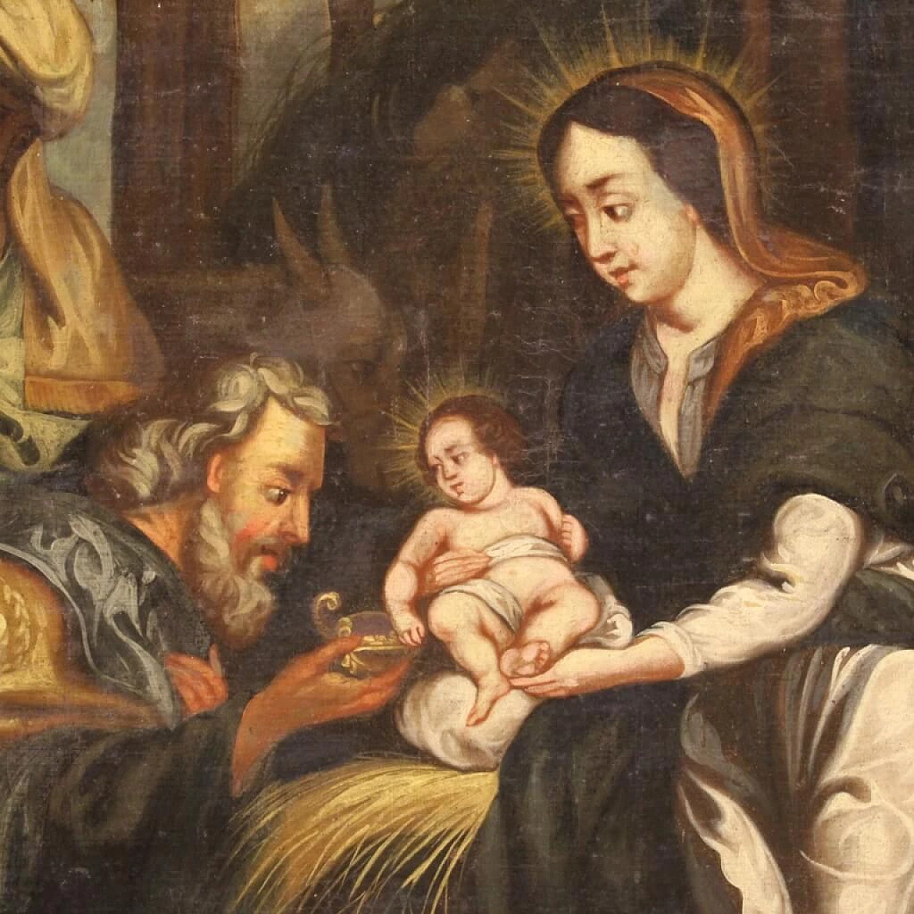 Adoration of the Magi, oil painting on canvas, 18th century 6