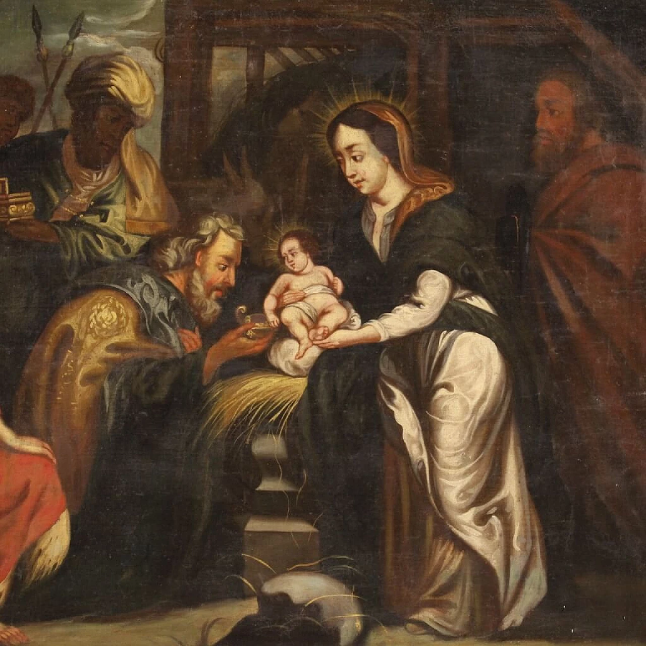 Adoration of the Magi, oil painting on canvas, 18th century 7