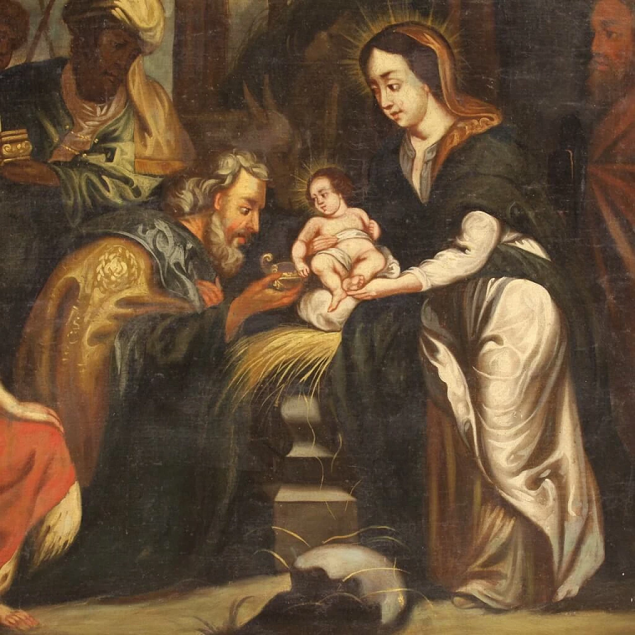 Adoration of the Magi, oil painting on canvas, 18th century 8