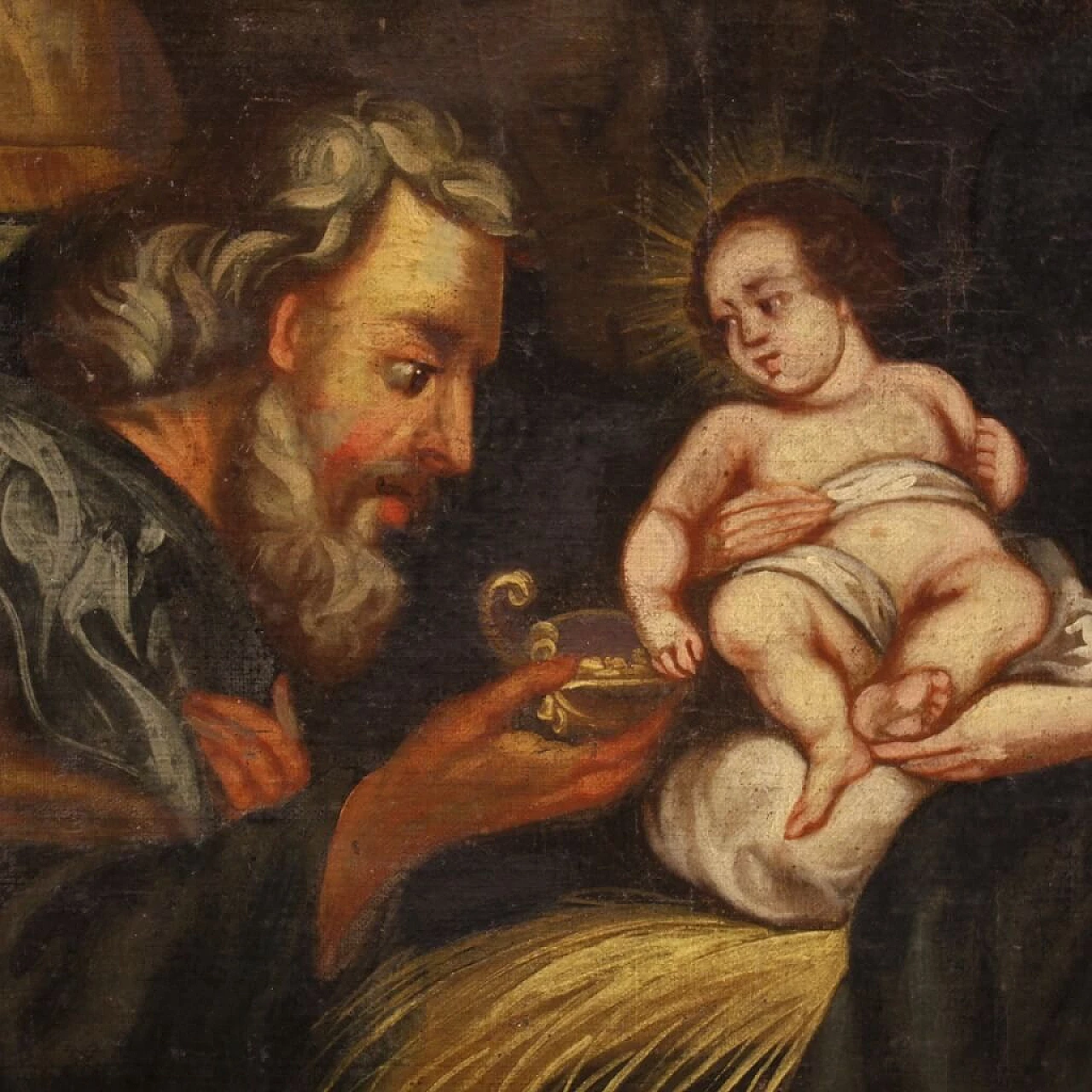 Adoration of the Magi, oil painting on canvas, 18th century 10