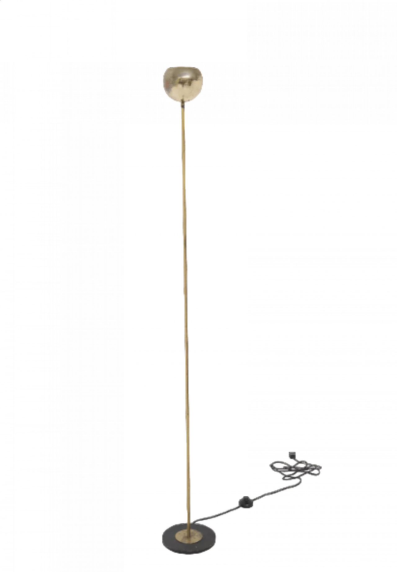 Cast iron and brass floor lamp with hemispherical diffuser 10