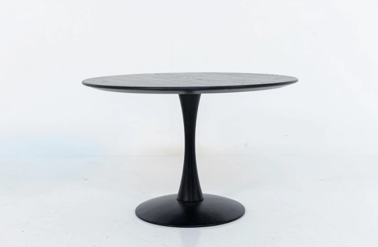 Round ebonized wood side table by Nanna Ditzel, 1960s 6