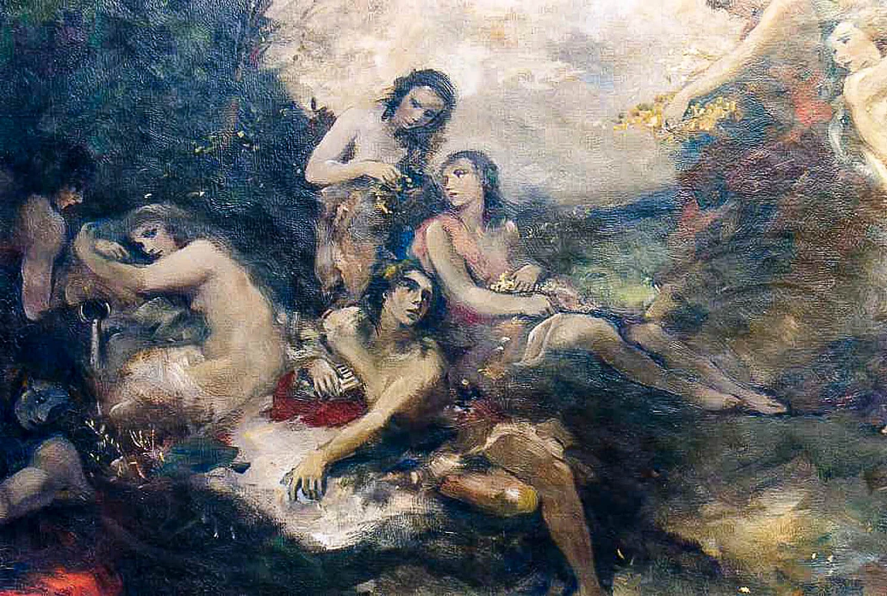 Oscar Larsen, Bacchanal, oil on canvas, 1928 1