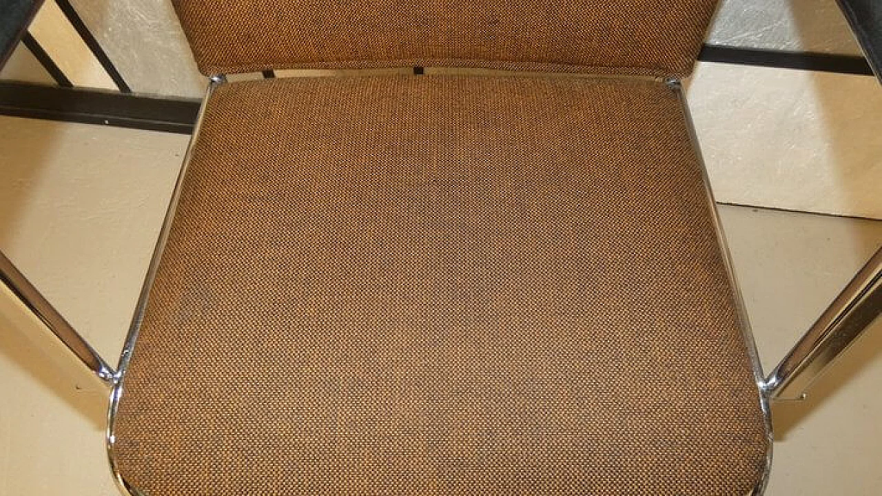 4 Wool and steel chairs with armrests, 1970s 11