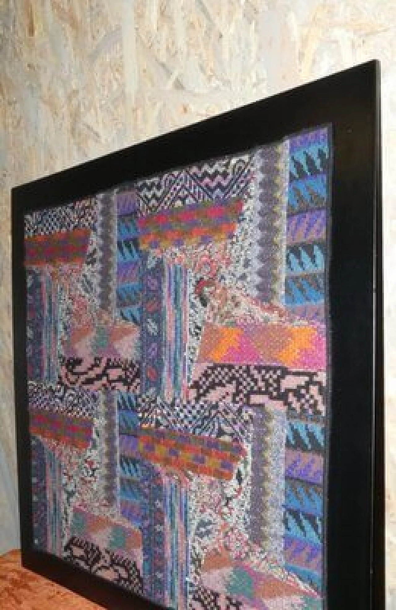 Pair of Missoni tapestries with wooden frame, 1980s 3