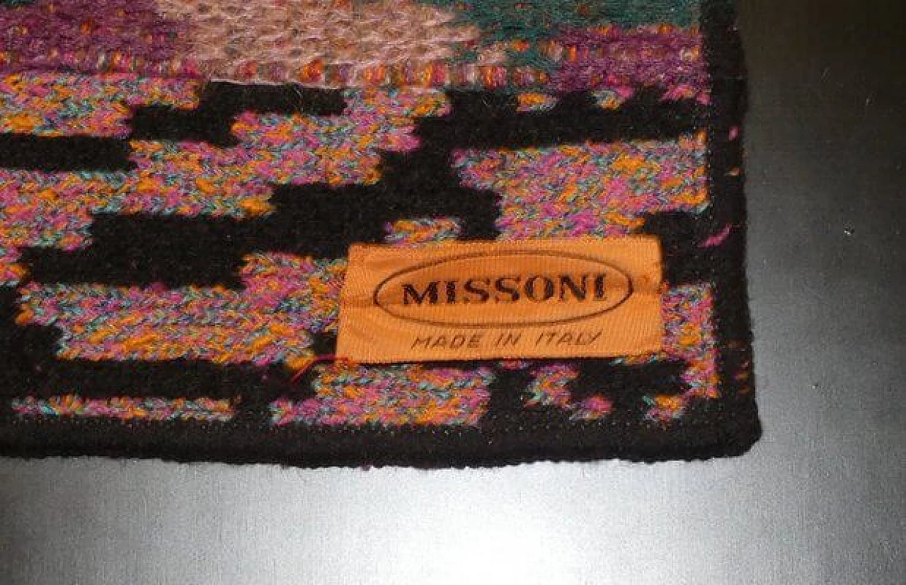 Pair of Missoni tapestries with wooden frame, 1980s 5