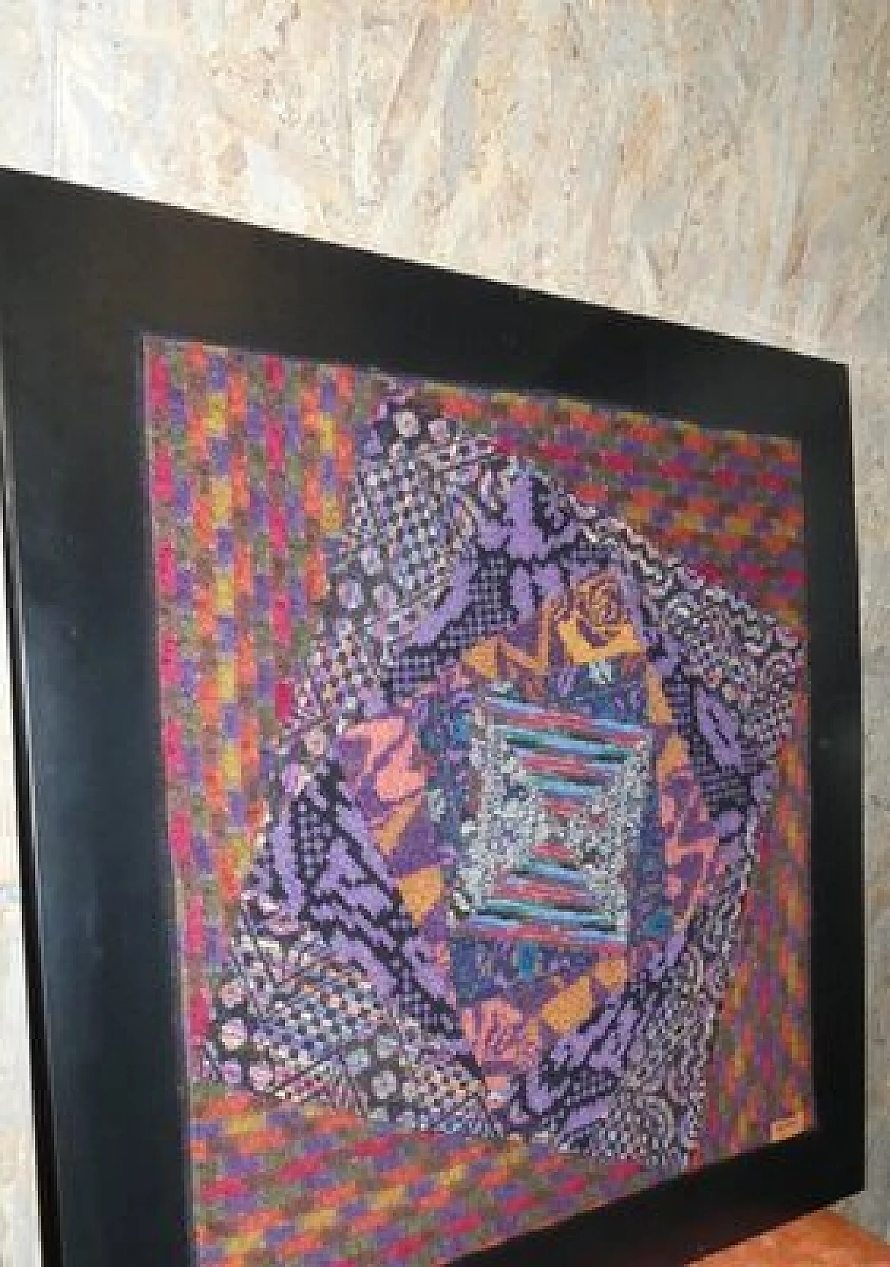 Pair of Missoni tapestries with wooden frame, 1980s 7