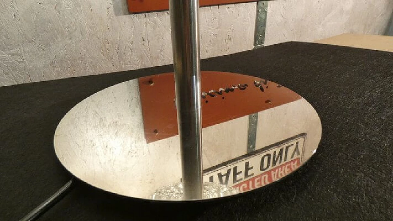 Trama steel table lamp for Officina Di Ricerca, 1980s 3