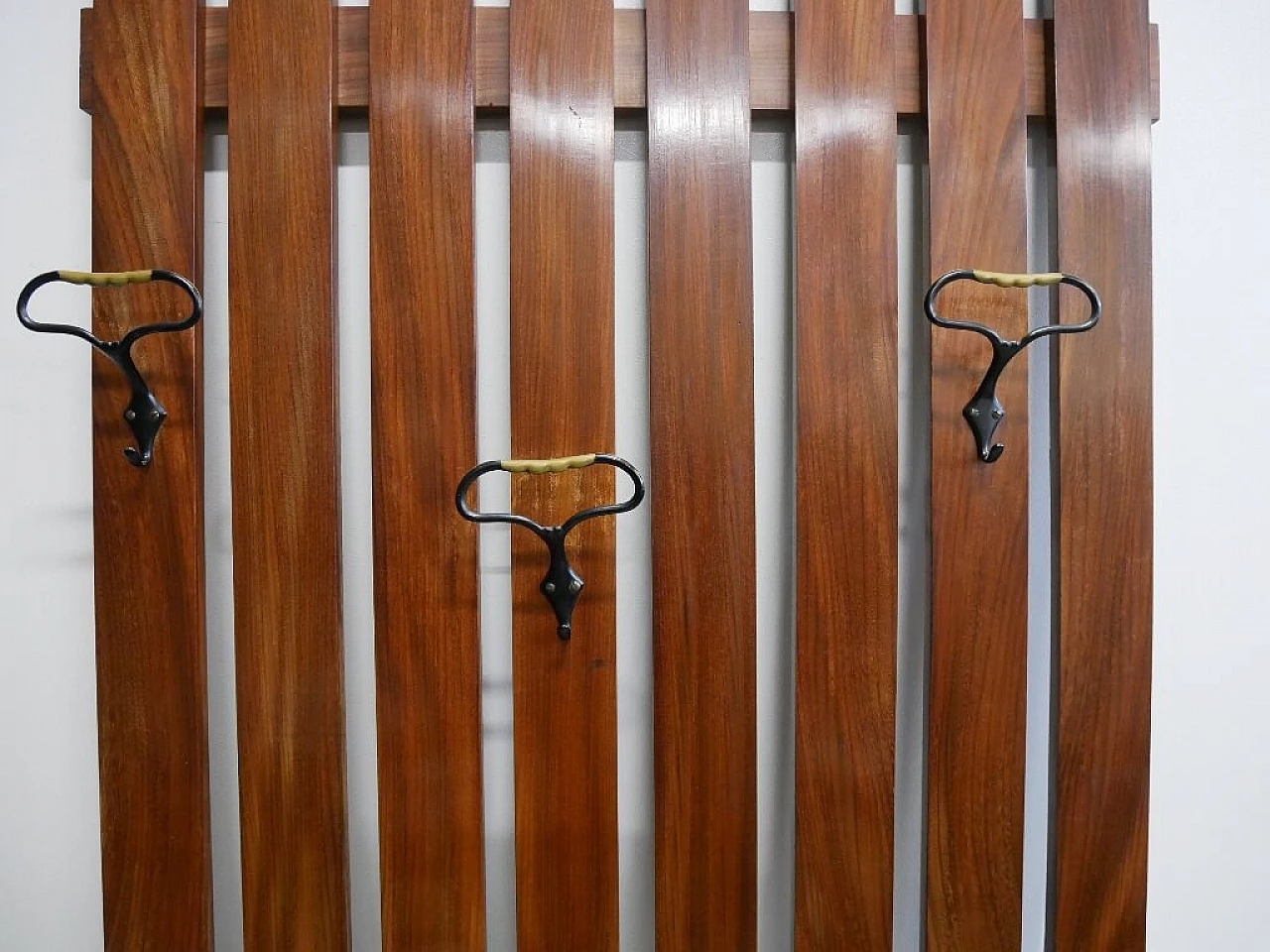 Teak and metal coat rack, 1960s 2