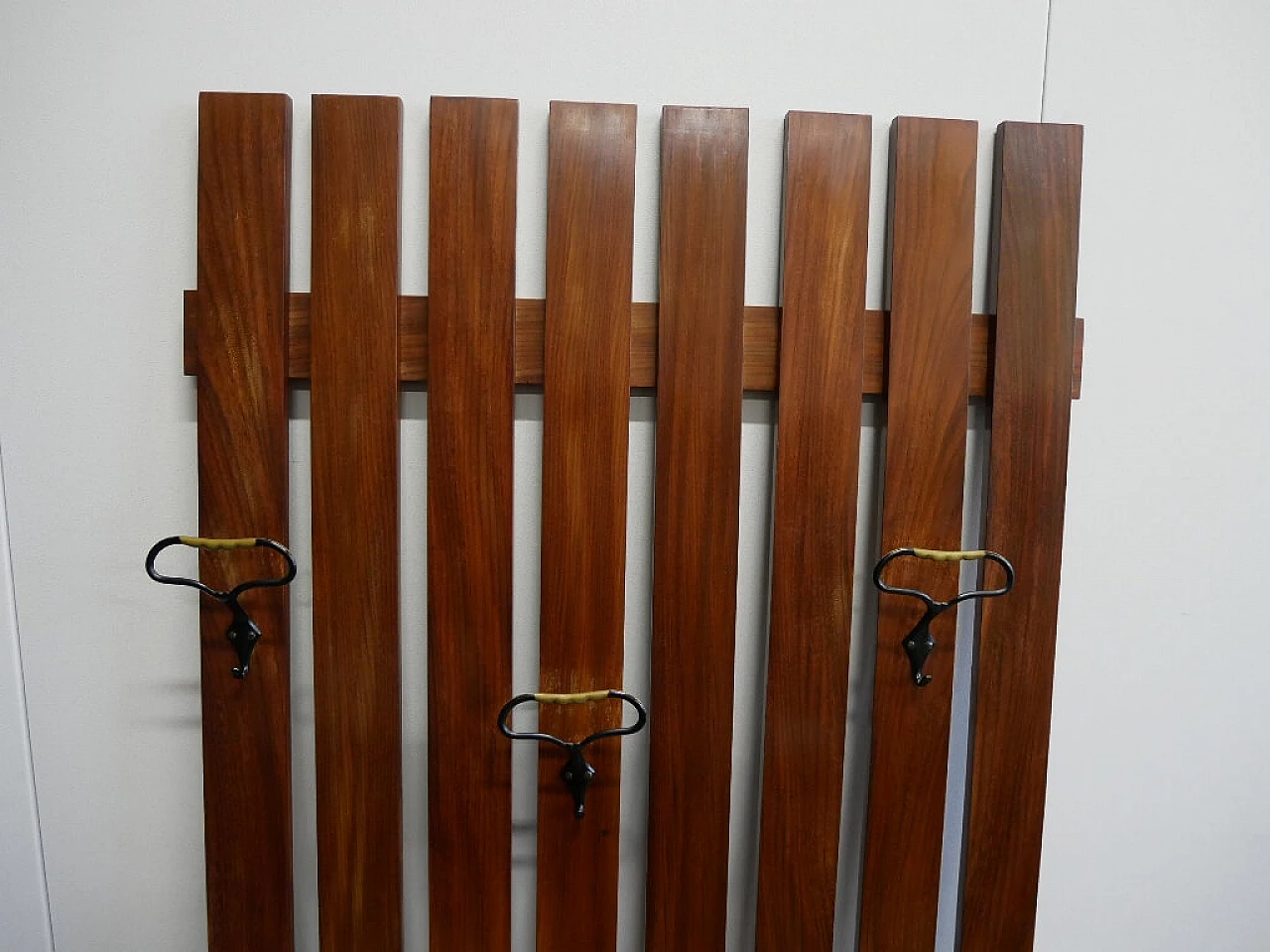 Teak and metal coat rack, 1960s 3