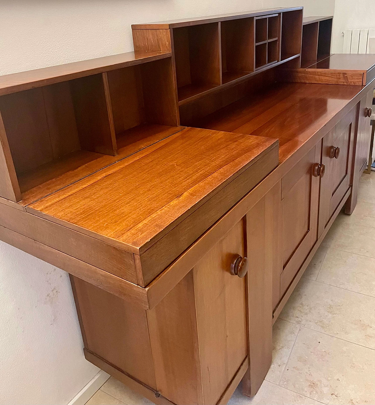 Walnut veneered feather sideboard by Silvio Coppola for Bernini, 1970s 8