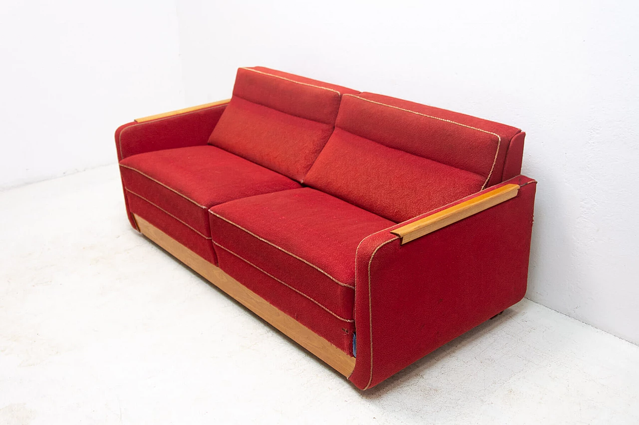 Sofa bed with pull-out tables, 1950s 3