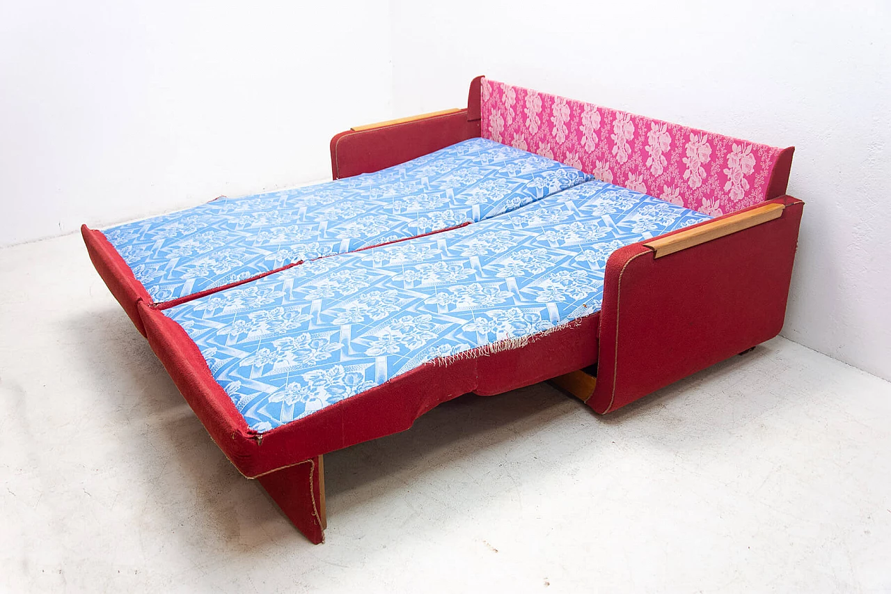 Sofa bed with pull-out tables, 1950s 16