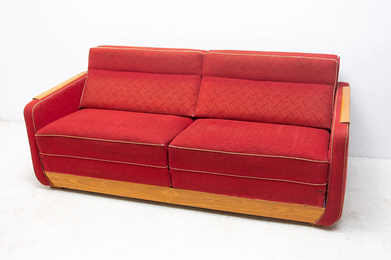 Sofa bed with pull-out tables, 1950s 20