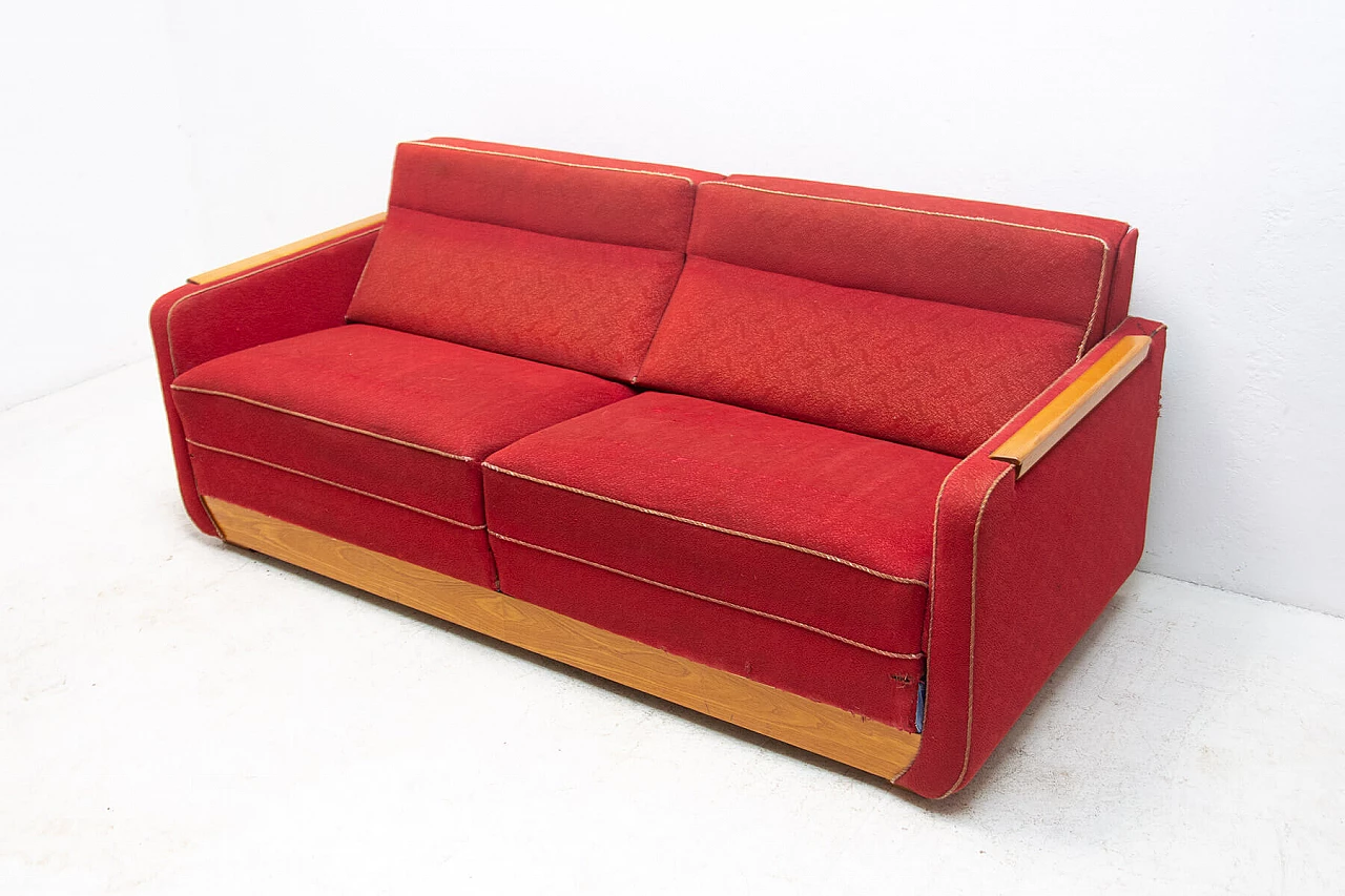 Sofa bed with pull-out tables, 1950s 22